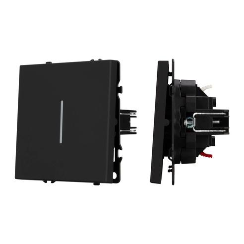 Механизм выключателя одноклавишный непроходной LED SWT-NOBE-MK01-SFPL-L-BK (230V, 10A) (Arlight, -)