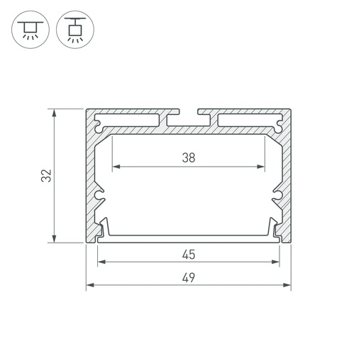 Профиль SL-LINE-4932-2500 ANOD (Arlight, Алюминий)