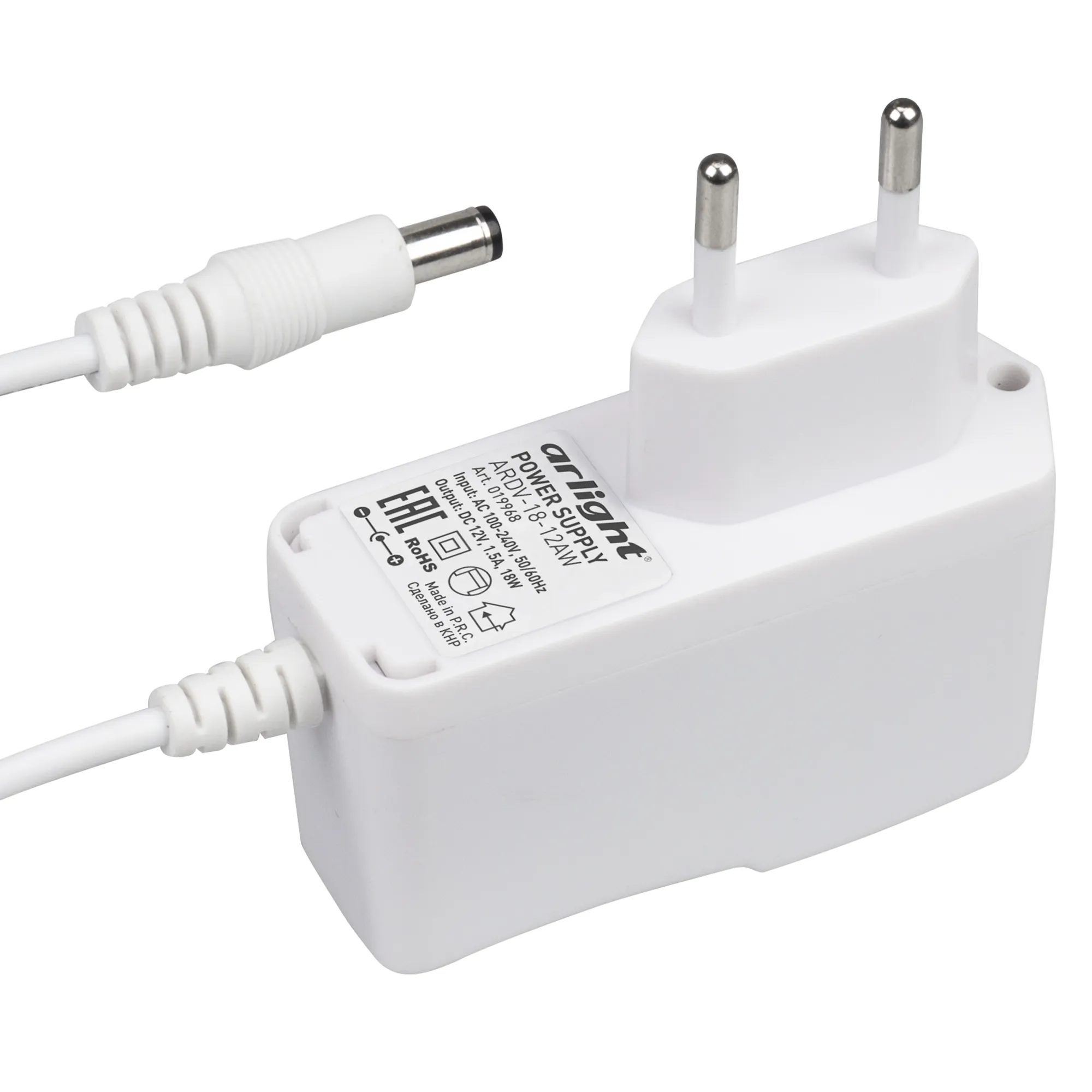 Блок питания ARDV-18-12AW (12V, 1,5A, 18W) (Arlight, Адаптер, 2 года) - изображение товара