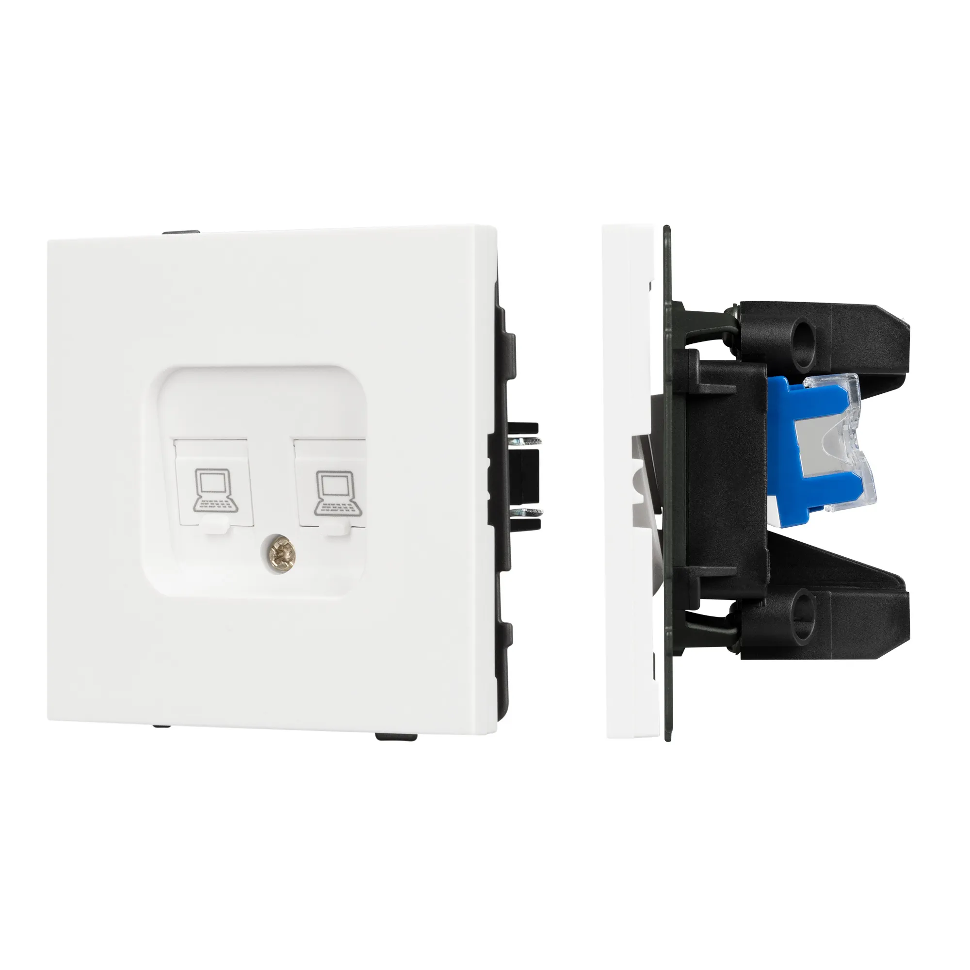 Механизм компьютерной розетки двойной SCT-TENDO-MPC2-SFPL-WH (RJ-45, CAT6) (Arlight, -)