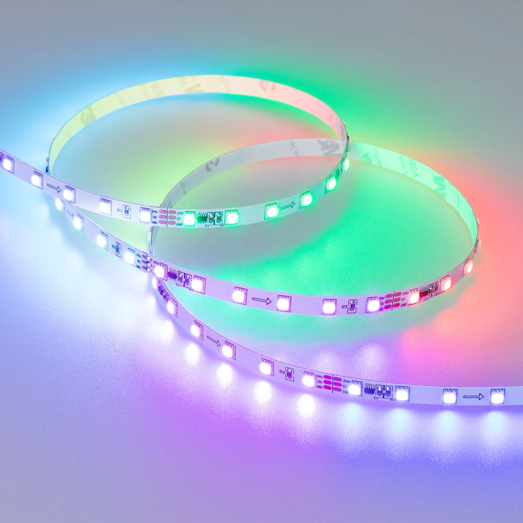 Лента светодиодная SPI-F72-7mm 24V RGB-PX6 (14.4 W/m, IP20, 3535, 5m) (Arlight, Открытый, IP20) - изображение товара